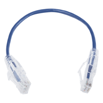 Cable de Parcheo Slim UTP Cat6 / 20 cm (0.66 pies) / 28 AWG / Azul / 1 Gbps