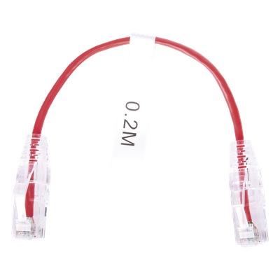 Cable de Parcheo Slim UTP Cat6 / 20 cm (0.66 ft) / 28 AWG / Rojo / 100 Ohm