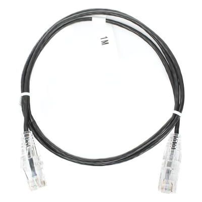 Cable de Parcheo Slim UTP Cat6 / 1 Metro (3.28 Pies) / 28 AWG / Negro / 1 Gbps+
