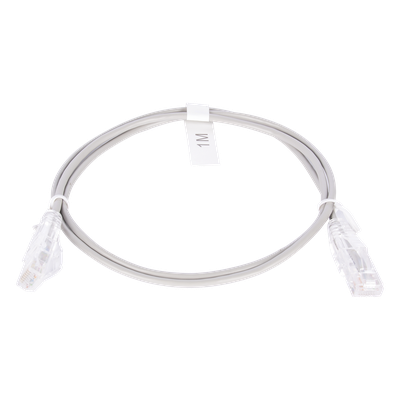 Cable de Parcheo Slim UTP Cat6 / 1 Metro (3.28 Pies) / 28 AWG / RJ45 Chapado en Oro / 10 Gbps