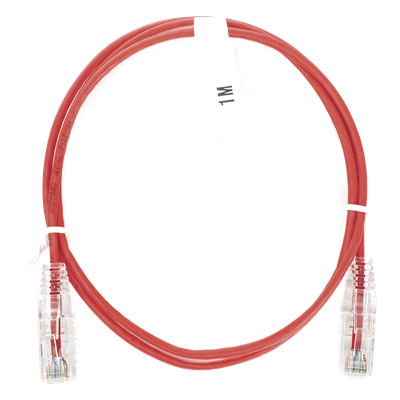 Cable de Parcheo Slim UTP Cat6 / 1 Metro (3.28 Pies) / 28 AWG / Rojo / 1 Gbps