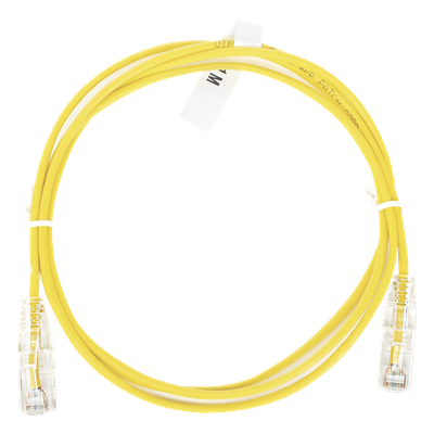 Cable de Parcheo Slim UTP / Cat6 / 28 AWG / 1 Metro (3.28 Pies) / 10 Gbps / Amarillo