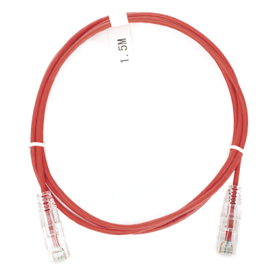 Cable de Parcheo Slim UTP / Cat6 / 1.5 m (4.92 ft) / 28 AWG / 1 Gbps / Rojo