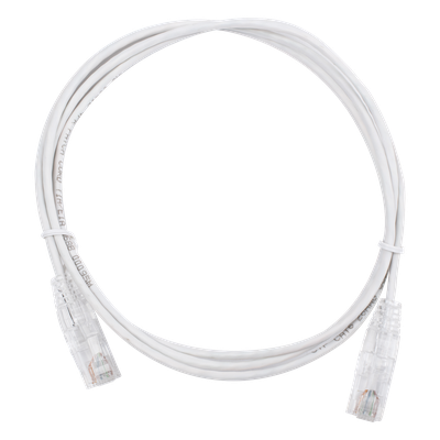 Cable de Parcheo Slim UTP Cat6 / 1.5 m (4.92 ft) / 28 AWG / Blanco / Diámetro Reducido