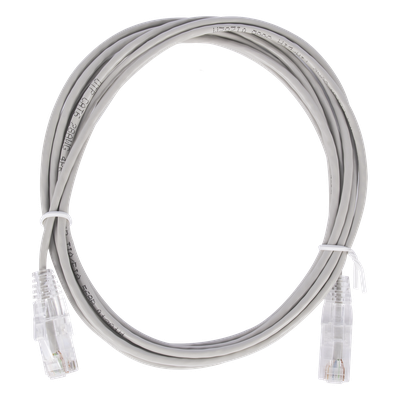 Cable de Parcheo Slim UTP Cat6 / 2 m (6.56 ft) / 28 AWG / 1 Gbps / RJ45 / Gris