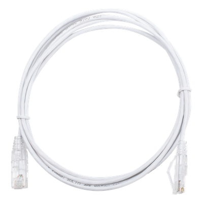 Cable de Parcheo Slim UTP / Cat6 / 2 m (6.56 ft) / 28 AWG / Blanco / 10 Gbps