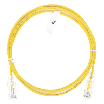 Cable de Parcheo Slim UTP Cat6 / 2 m (6.56 ft) / 28 AWG / Amarillo / 1 Gbps