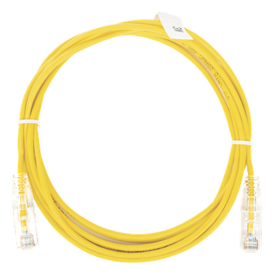 Cable de Parcheo Slim UTP Cat6 / 3 m (9.84 ft) / 28 AWG / Amarillo / 1 Gbps+