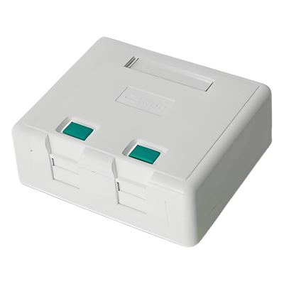 Caja de Pared / 2 Puertos Keystone / UL 94V-0 / Montaje Superficial Vertical / Incluye Kit de Herramientas