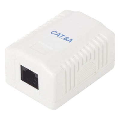Caja de Pared / 1 Puerto / Cat6A / UTP Sin Blindaje / T568A/B / 125 VAC / 1.5 A / AWG 23-26