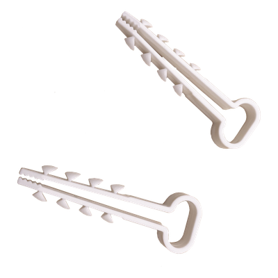 Clips Sujetadores de Plástico / 6 a 12 mm / 100 Piezas / Fijación en Pared / UTP, Coaxial y Eléctrico Ligero