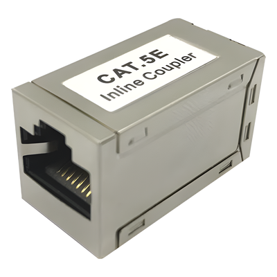 Acoplador STP / Cat5e / 1000 Mbps / Blindado EMI/RFI / 2 Puertos RJ45 / 750 VCA