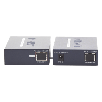 Kit Transmisor y Receptor PoE / Ethernet IP 1 km (3280 ft) / Cable Coaxial / 10/100 Base-TX / 802.3af/at