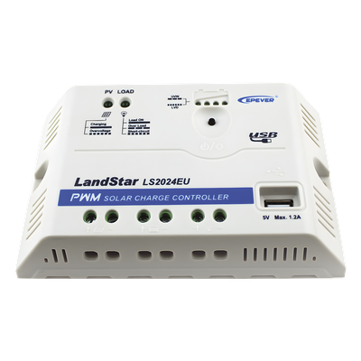 Controlador de Carga Solar PWM / 12/24 V Auto / 20 A / USB 5V 1.2A / 120.3x67x21.8 mm (4.7×2.6×0.9 in)