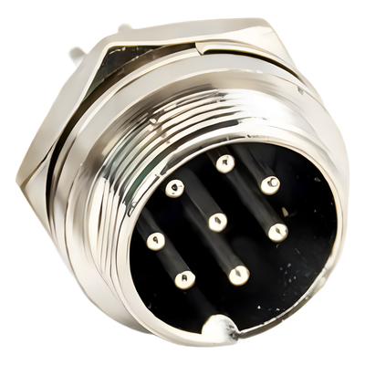Conector Socket Hembra / 8 Contactos Macho / Soldable / Seguro Roscable / 3.5 x 1.7 cm / 0.46 oz