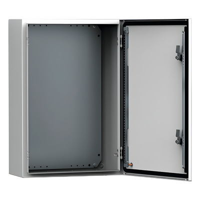 Gabinete de Pared Exterior / IP66 NEMA 4/12/13 / IK10 / Acero 1.5 mm / 250 x 200 x 155 mm / Bisagras Ocultas 130°