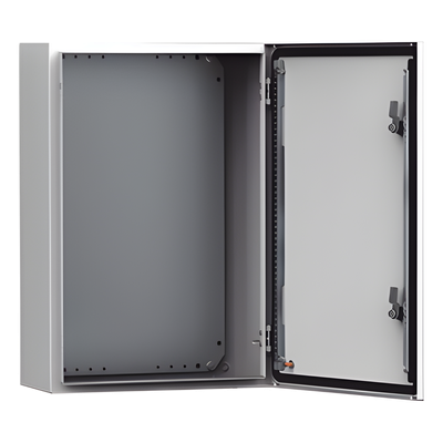 Gabinete Industrial de Uso Exterior / IP66 NEMA 4/12/13 / IK10 / Acero 1.5 mm / 600 x 600 x 400 mm (23.6 x 23.6 x 15.7 in) / Platina de Montaje Incluida