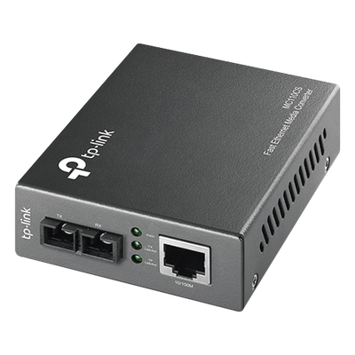 Convertidor de Medios / Fibra Óptica Monomodo / 1 Puerto RJ45 10/100 Mbps / Puerto SC 100 Mbps / Alcance 20 km (65,616.8 ft) / Plug and Play