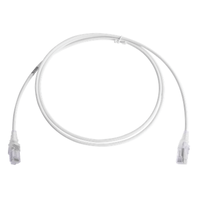 Patch Cord Cat6 UTP / CM/LS0H / 28AWG / 1.5m (5ft) / Blanco / Diámetro Reducido / Bulk