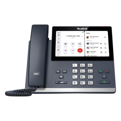 Teléfono IP Empresarial / Pantalla Táctil 7″ 1024×600 / Audio HD con Cancelación de Ruido / Wi-Fi Dual Band 433 Mbps / Bluetooth 5.2 / PoE Gigabit / Android 13 Optimizado para Zoom