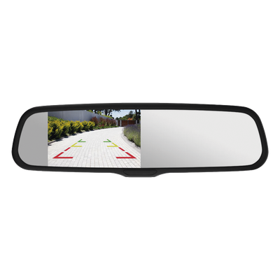 Espejo Retrovisor con Pantalla LCD / Atenuación Automática / Entradas de Video Duales / Líneas de Estacionamiento