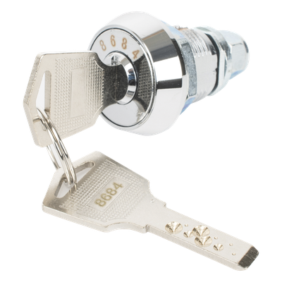 Chapa de Cañón para Gabinete Metálico / Llave Única / Puertas Frontales / Compatible GABVID y SR19