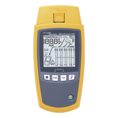 Verificador de Red PoE / 4 Modos Simultáneos / 802.3af/at/bt y UPOE / Pantalla LCD Retroiluminada / Mapa de Cableado Gráfico