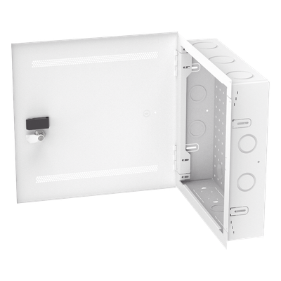 Gabinete de Montaje en Pared / 14 in de Altura / Acero Calibre 18 / Carga 16 kg (35 lb) / Puerta Reversible con Cerradura / Ventilación Integrada