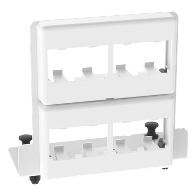 Patch Panel / 8 Puertos Mini-Com / Acero Calibre 18 / Instalación Push/Pull / Gabinete Multipropósito