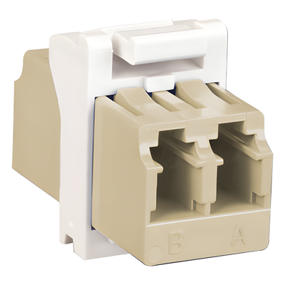 Módulo Acoplador de Fibra Óptica / LC Duplex / 2 Fibras / Monomodo y Multimodo / Diseño Plano / Color Blanco