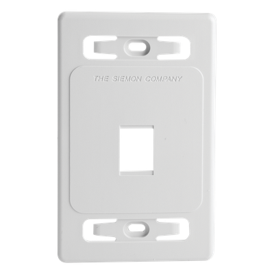 Placa de Pared Modular / 1 Salida / Compatibilidad Z-MAX y TERA Blindados / Instalación Frontal o Trasera / Color Blanco