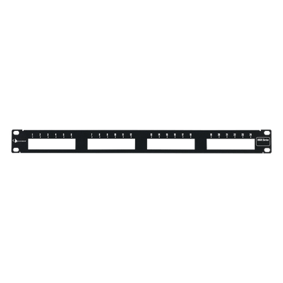Patch Panel / 24 Puertos / Plano / 1UR / Aluminio Cepillado / 44.5mm (1.75′)