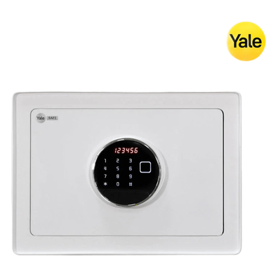 Caja Fuerte Electrónica / Apertura Biométrica, Código y Llave / Puerta Acero 4 mm / 2 Bulones 20 mm / 50 Huellas / Alarma Intrusión / Luz Interna LCD
