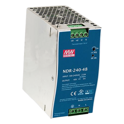 Fuente de Poder Industrial / 240W / 48Vcc / 5A / Riel DIN / Entrada Universal 90-264Vca