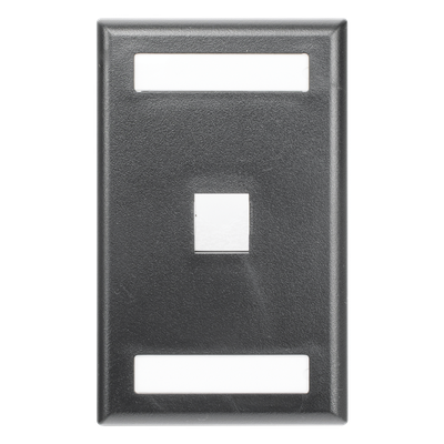 Placa de Pared Vertical / 1 Puerto Keystone / 69.8 x 114.3 mm / 2.75 x 4.5 pulg. / Con Espacios para Etiquetas / Color Negro