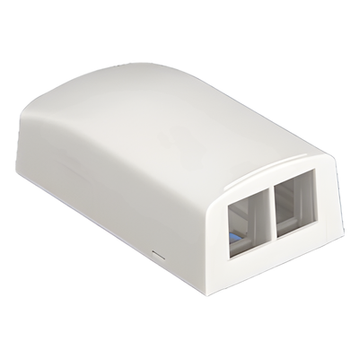 Caja de Montaje en Superficie / 2 Módulos Keystone / ABS Blanco Mate / 1.95 x 1.13 x 3.65 in