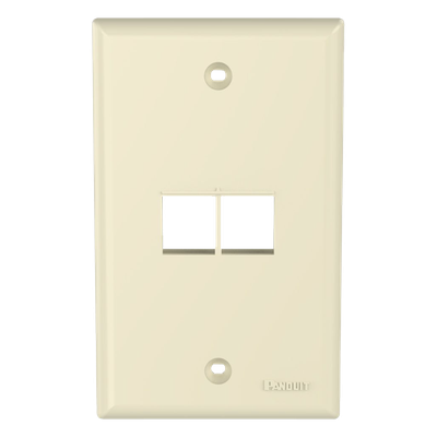 Placa de Pared Vertical / 2 Puertos Keystone / ABS / 2.75 x 4.5 Pulg. / Marfil