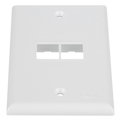 Placa de Pared Vertical / 2 Puertos Keystone / Montaje Vertical / 69.8 x 114.3 mm / 2.75 x 4.5 pulg. / Blanco