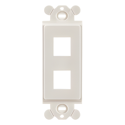 Marco de Módulo Dúplex / 2 Espacios Keystone / Compatible GFCI / ABS / Blanco / 3.81′ x 4.06′ x 1.42′