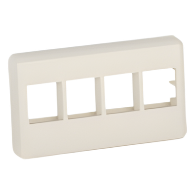 Placa de Pared Modular / 4 Puertos Keystone / Montaje Vertical / Blanco Mate / ABS