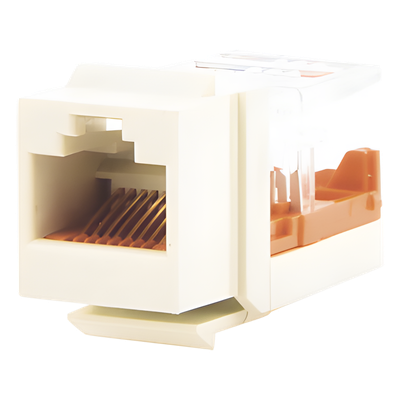 Jack Keystone / Cat 5e / 8P8C / Leadframe / T568A-B / Sin Blindaje / Blanco Mate