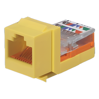 Módulo Jack Keystone / Cat 5e / RJ45 / 8P8C / Leadframe / T568A-B / Sin Blindaje / Amarillo