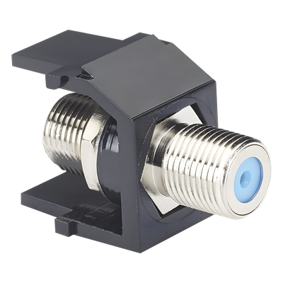 Módulo Acoplador Coaxial Tipo F / Keystone / 75 Ohms / 3.0 GHz / 0.66′ [16.7mm] Altura / Color Negro