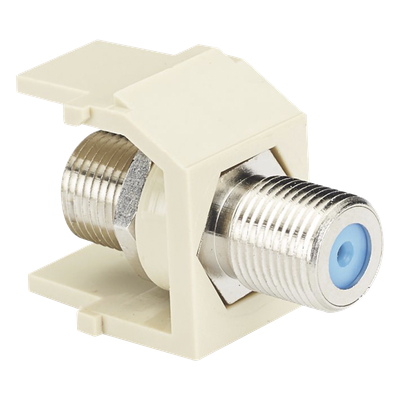 Módulo Acoplador Coaxial Tipo F / Keystone / 75 Ohms / 3.0 GHz / 1.17 x 0.86 pulgadas / Blanco Mate