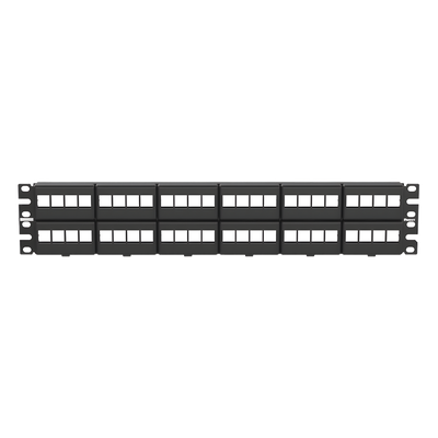 Panel de Parcheo Modular / 48 Puertos / 2UR / 19′ Ancho / Acero Inoxidable y ABS / ROHS