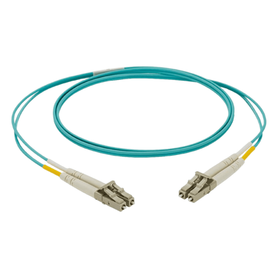 Jumper de Fibra Óptica / Multimodo OM3 50/125 µm / LC-LC Dúplex / LSZH / Aqua / 3 m (9.84 pies) / 1.6 mm