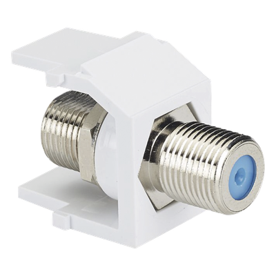 Módulo Acoplador Coaxial Tipo F / Keystone / 75 Ohms / 3.0 GHz / 29.6×16.7×21.8 mm / 1.17×0.66×0.86 ft