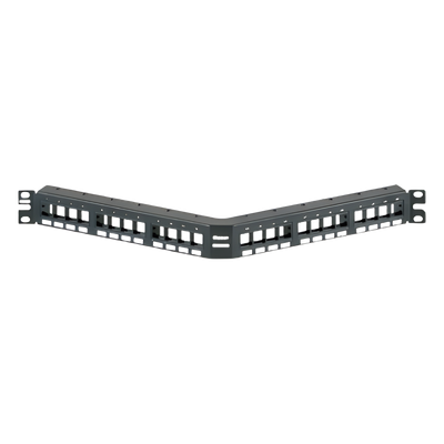 Panel de Parcheo Modular Keystone / 24 Puertos / Angulado / 1UR / 19″ (482.6 mm)