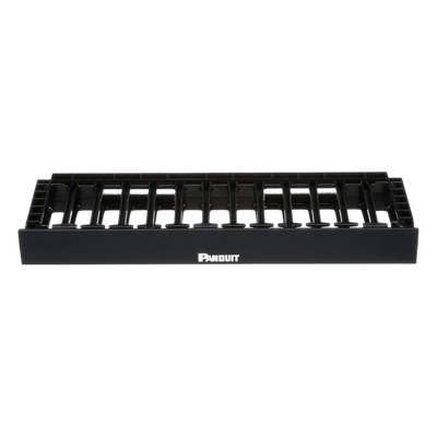 Organizador de Cables Horizontal / Alta Densidad / 1UR / 19in / Frontal Único / ABS