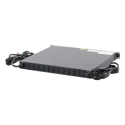 PDU de Transferencia Automática / 10 Salidas 5-15R / 15 Amp / 120 Vca / 1UR Horizontal 19 in / Monitoreable IP / ATS Redundante